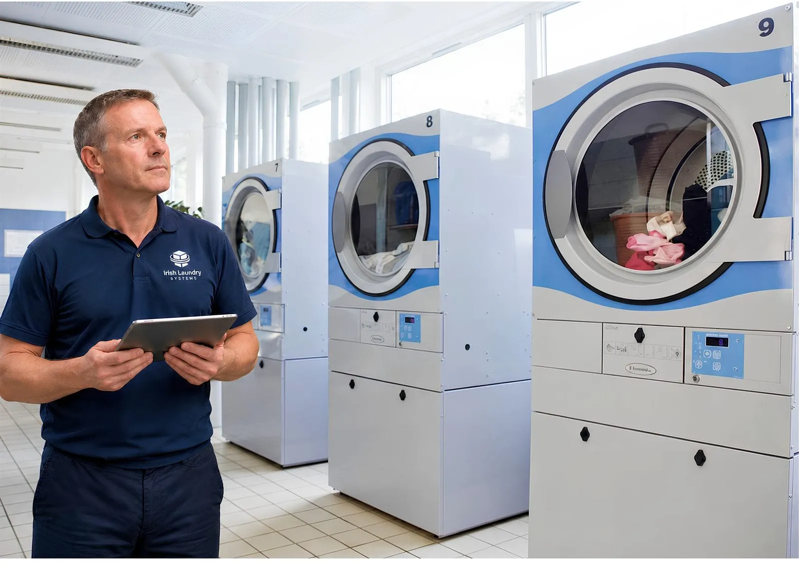 Irish Laundry Systems engineer supporting rented commercial laundry equipment